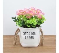 Pianta in vaso con orchidea artificiale Milo, fiori di seta, decorazione per casa e ufficio, design realistico con materiale plastico PE (rosa)