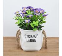 Pianta in vaso con orchidea Milo artificiale, fiori di seta, decorazione per casa e ufficio, design realistico con materiale plastico PE (viola)