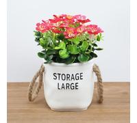 Pianta in vaso con orchidea Milo artificiale, fiori di seta, decorazione per casa e ufficio, design realistico con materiale plastico PE (rosso)