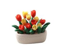Pianta in Vaso in Miniatura 1:12, Tulipano rosso e giallo in vaso | Componente vegetale, Accessorio Bambolasa, Visualizzazione modelli, Per decoratori interni