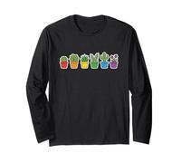 Pianta Kawaii Grafica Doodle Carino Arcobaleno Succulente Colorato Maglia a Manica