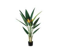 Pianta ornamentale Sterlizia - artificiale - 12 foglie e 2 fiori - 120 cm - PE -