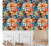 Pianta Petali Pellicola Adesiva per Mobili Carta da Parati Rimovibile Dalia Colorata Autoadesiva Opaco Ispessita Wallpaper Impermeabile Decorativa Rullo Sticker per Muro Cucina Armadio Porta 0.4x3 m