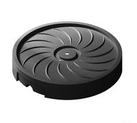 Pianta rotonda con ruote girevoli, vassoio a rullo per vasi da fiori da 25 cm, con stoccaggio e drenaggio dell'acqua, base mobile per vasi da interni ed esterni (grigio) (nero)