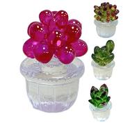 Pianta succulenta artificiale, piante grasse simulate in vaso, piante grasse artificiali, multicolore e piccolo, trasparente, colorato, decorazione da tavolo creativa per la casa,