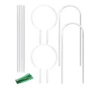 Pianta Trellis, U Shaped Acrylic Support, Clear Gage Holder Stakes, Decorative Houseplant Stem Frame with Twist Ties, for Indoor Ivy Vegetables and Flower Growth Structure, White