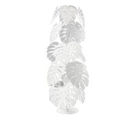 Pianta tropicale grande Monstera in metallo, diam.60x150h, colore Bianco Neve bianco neve