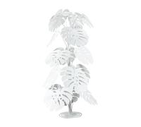 Pianta tropicale grande Monstera in metallo, diam.60x150h, colore Bianco Neve bianco neve