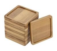 Pianta Vaso Piattino, 10pz 8cm Bambù Quadrato Fiore Sgocciolatoio Vassoio