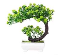 Pianta verde artificiale compatta per la decorazione di casa e ufficio, realistica, in plastica, si adatta bene su scrivanie, librerie e banconi del bagno (verde)
