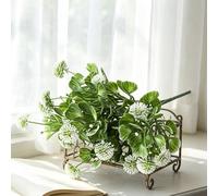 Pianta verde finta in plastica progettata per un aspetto naturale in interni residenziali e commerciali, decorazione per soggiorno, ufficio, hotel (bianco)