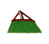 Piantallegra - Scopa da giardino professionale con setole di fibra verde rigide, senza manico, attacco universale