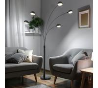 Piantana 5 Fiamma Design Luce Sala da Pranzo Marmorizzato Nero H 200 CM