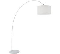 Piantana ad arco con paralume stoffa bianco vintage classico