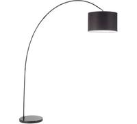 Piantana ad arco con paralume stoffa nero vintage classico