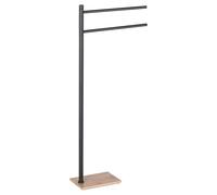 GEDY TA3141Piantana asciugamani a 2 bracci TANIA Bamboo/Nero 34,5 x 14 x 88 cm