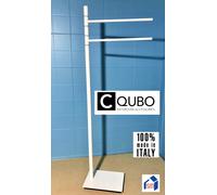 PIANTANA BAGNO BIANCO OPACO PORTA ASCIUGAMI DOPPIO CQUBO 100% MADE IN ITALY