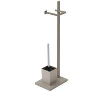 Piantana bagno porta scopino wc verticale con base e porta rotolo