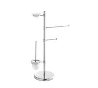 Piantana Bagno Salvaspazio 3 in 1 - Portasciugamani, Porta Rotolo e Scopino WC