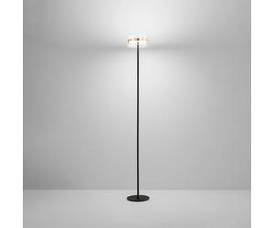 Piantana Contemporanea Aere Metallo Oro Rosa Vetro Nero Led 20W 3000K