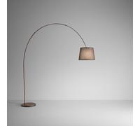 Arche piantana in metallo marrone metallizzato con paralume marrone orientabile 1 luce attacco E27 220-240V