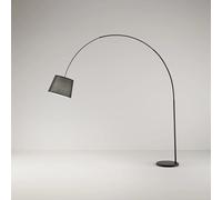 Arche piantana in metallo nero opaco paralume nero orientabile 1 luce attacco E27 220-240V