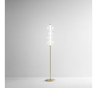 Piantana in metallo e vetro trasparente e oro spazzolato Bubbles Interruttore on/off a pedale LED 36W 3000K CRI?80 220-240V 50/60Hz 2880Lm