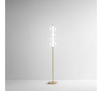 Piantana in metallo e vetro trasparente e oro spazzolato Bubbles Interruttore on/off a pedale LED 36W 3000K CRI?80 220-240V 50/60Hz 2880Lm