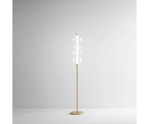 Piantana Contemporanea Bubbles Alluminio Oro Vetro Trasparente Led 36W 3000K