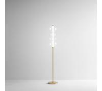 Piantana Contemporanea Bubbles Alluminio Oro Vetro Trasparente Led 36W 3000K