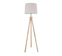 Piantana Contemporanea Calvin Metallo Marrone 1 Luce Con Diffusore In Tessuto