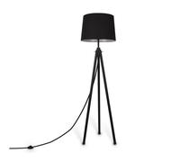 Piantana Contemporanea Calvin Metallo Nero 1 Luce Con Diffusore In Tessuto Nero [EEK: A++]