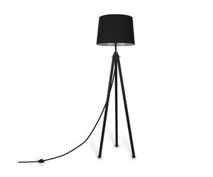 Piantana Contemporanea Calvin Metallo Nero 1 Luce Con Diffusore In Tessuto Nero
