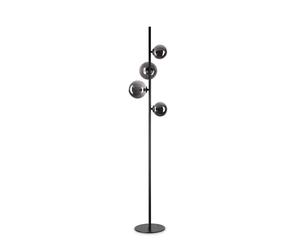 Piantana Contemporanea Perlage Metallo Nero 4 Luci G9 3W 3000K Luce Calda