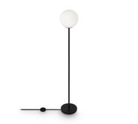 Piantana Contemporanea Ring Metallo Nero 1 Luce E Diffusore Bianco