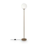 Maytoni Piantana Contemporanea Ring Metallo ottone, 1 luce, diffusore bianco in vetro a boccia, A++