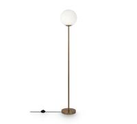 Piantana Contemporanea Ring Metallo Ottone 1 Luce Diffusore Bianco
