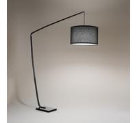 Piantana Contemporanea Zoe Alluminio Nero Nero E Marrone Marmo 1 Luce E27
