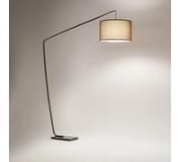 Piantana Zoe metallo colore bronzo e base marmo nera metallizzato con paralume marrone attacco E27