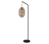 Piantana Contemporaneo Giava Acciaio Nero Legno Marrone 1 Luce E27 [EEK: A++]