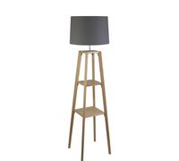 Piantana Contemporaneo Shelf Legno Marrone Tessuto Grigio 1 Luce E27 [EEK: A++]