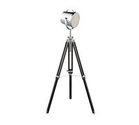 Piantana Contemporaneo Studio Acciaio Cromo Nero 1 Luce E27