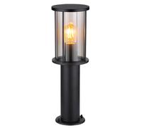 Piantana da giardino lampada da terra lampada da esterno nera, segnapasso resistente alle intemperie, paralume acciaio inox fumé, E27, PxH 14,3x45 cm