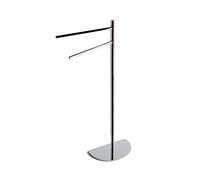 Piantana d'appoggio con porta salviette e basamento a mezzaluna cromato