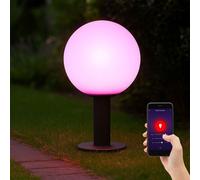 Piantana Esterni Lampada a Sfera Smart RGB LED App Cambio Colore Dimmbar Vetro [EEK: G]