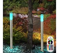 Piantana Esterni Lampione Dimmerabile Telecomando Lampada da Giardino RGB LED 2x