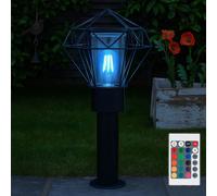 Piantana Esterni Luce con Piedistallo RGB LED Telecomando Dimmerabile Acciaio