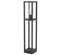 Piantana Esterno Contemporaneo Cascinetta Alluminio Nero Vetro Bianco 1 Luce E27
