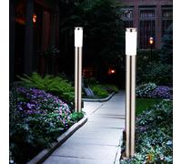 Piantana Esterno Lampada da Balcone Presa da Giardino Acciaio Inox LED 2er Set