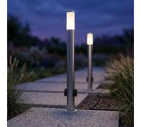 Piantana Esterno Lampada da Giardino Terrazza Presa Acciaio Inox 2er Set [EEK: Non valutato]